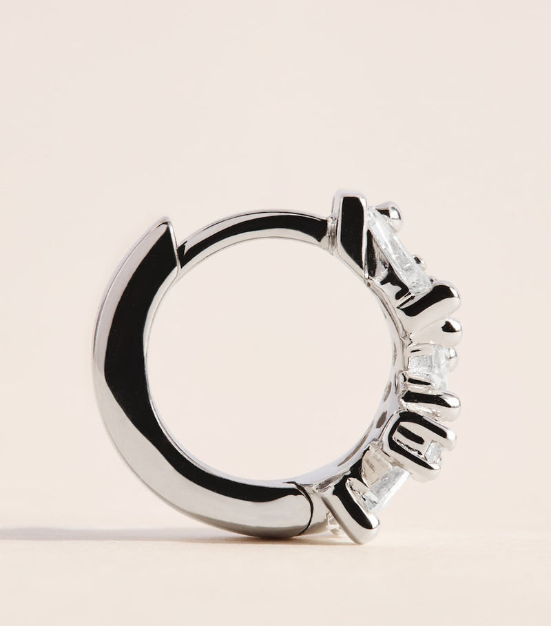 Suzanne Kalan white gold diamond huggie earrings 12mm, UK version
