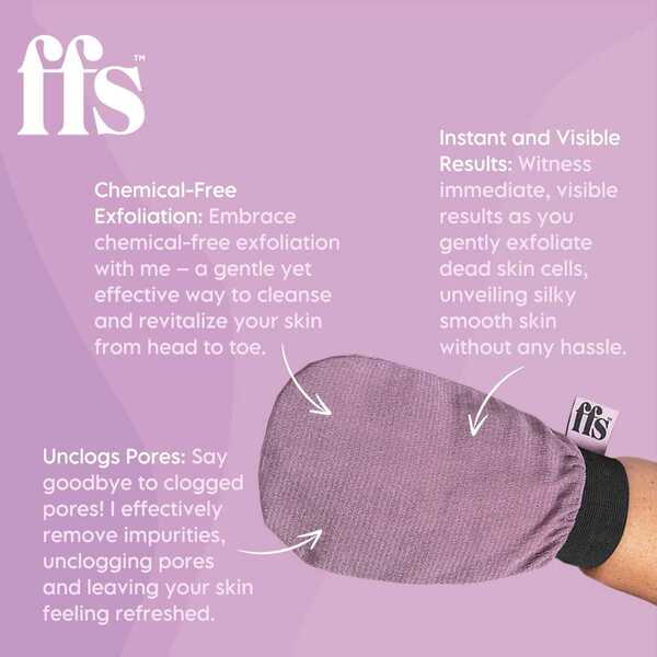 FFS Beauty Double Sided Exfoliating Mitt Purple - British product