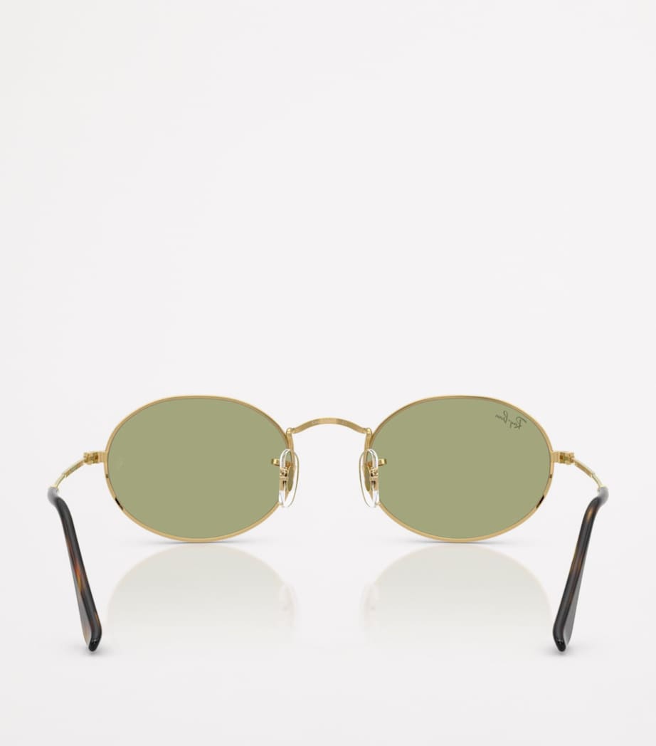 Ray-Ban RB3547 oval metal sunglasses rose gold - British product