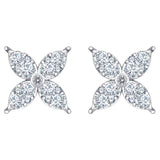 Costco diamond flower stud earrings round brilliant cut 0.90ctw 14ct white gold, UK version