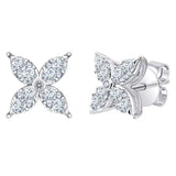 Costco diamond flower stud earrings round brilliant cut 0.90ctw 14ct white gold, UK version