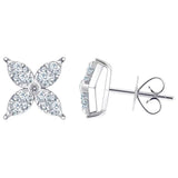 Costco diamond flower stud earrings round brilliant cut 0.90ctw 14ct white gold, UK version