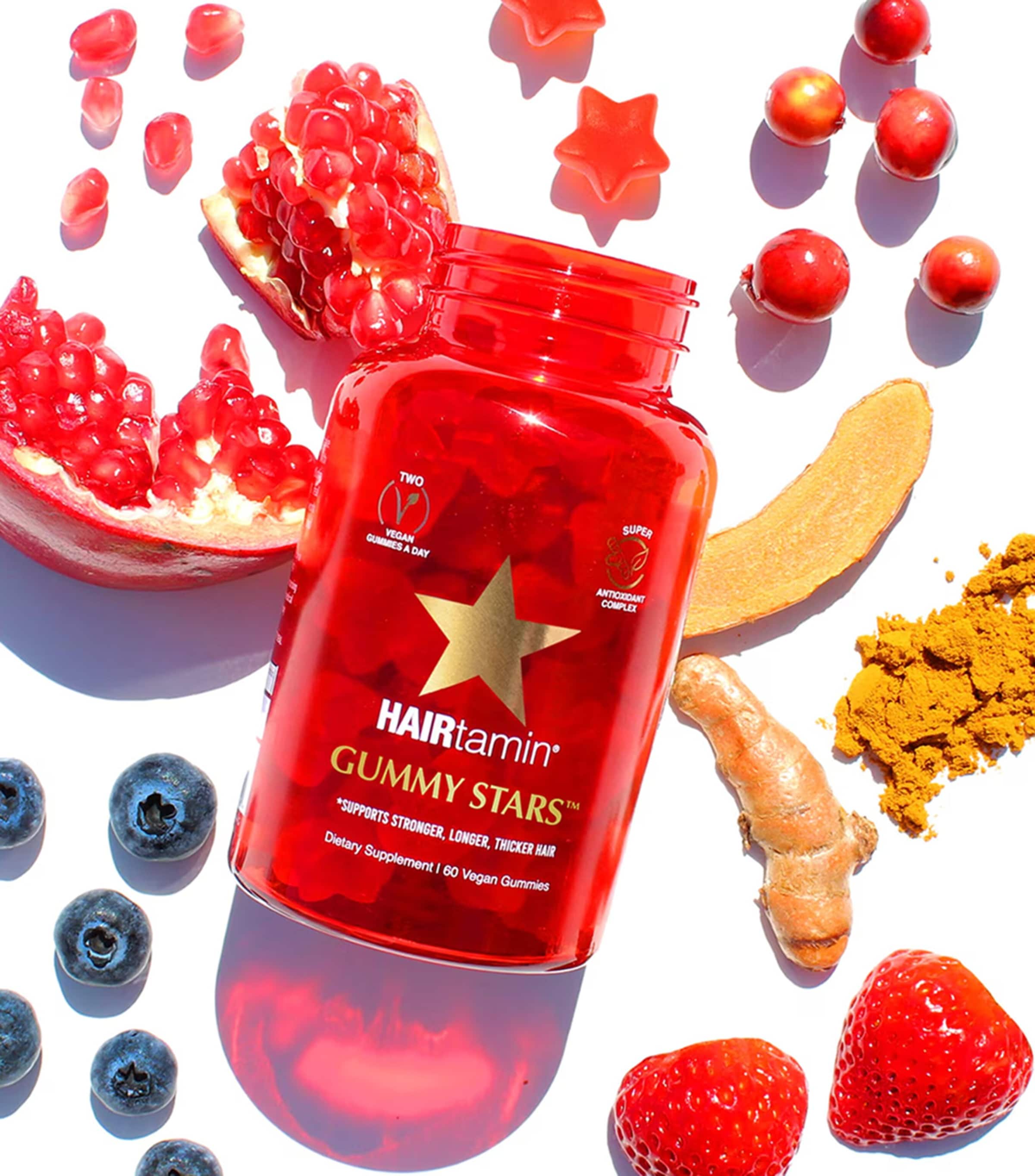 Hairtamin Gummy Stars hair supplement gummies 60 Gummies, UK version