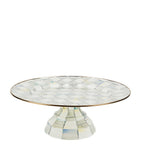 MacKenzie-Childs Sterling Check pedestal platter, imported from the UK