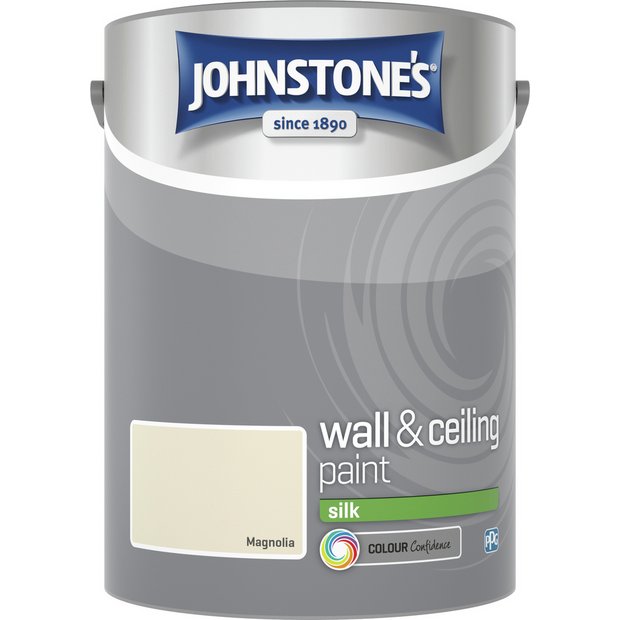Johnstone's wall and ceiling silk paint magnolia 5L, imported from the UK
