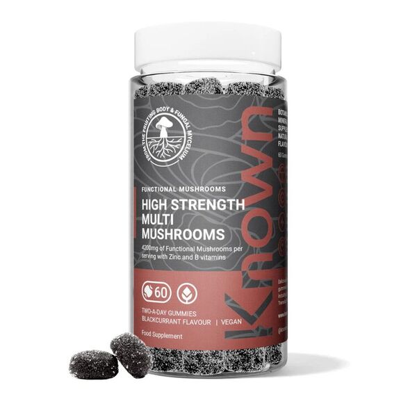 Known Nutrition high strength mushroom gummies, imported from the UK