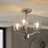 Argos Home 3-light chrome ceiling fitting with glass shades, UK version