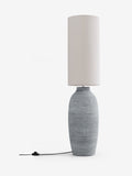 Fairford floor lamp with concrete base and fabric shade - British product
