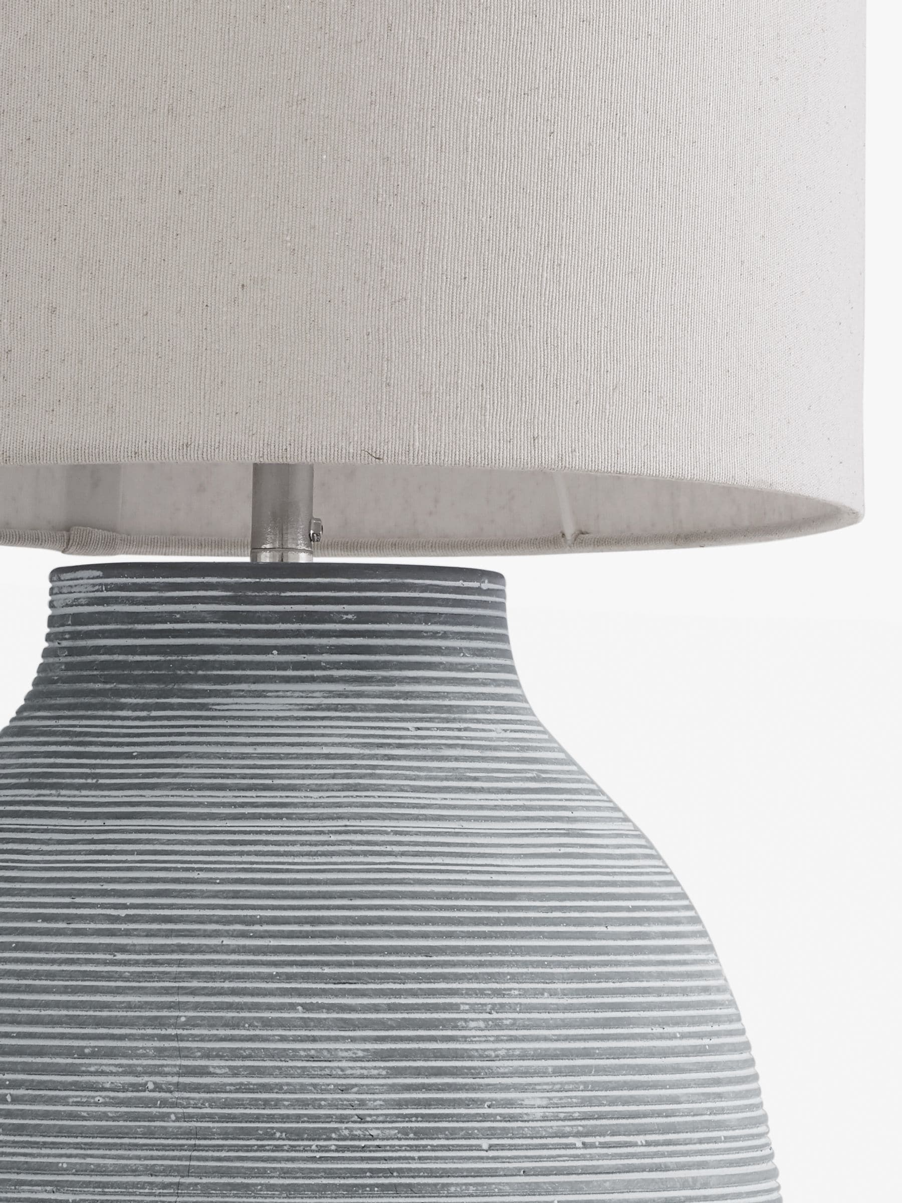 Fairford floor lamp with concrete base and fabric shade - British product