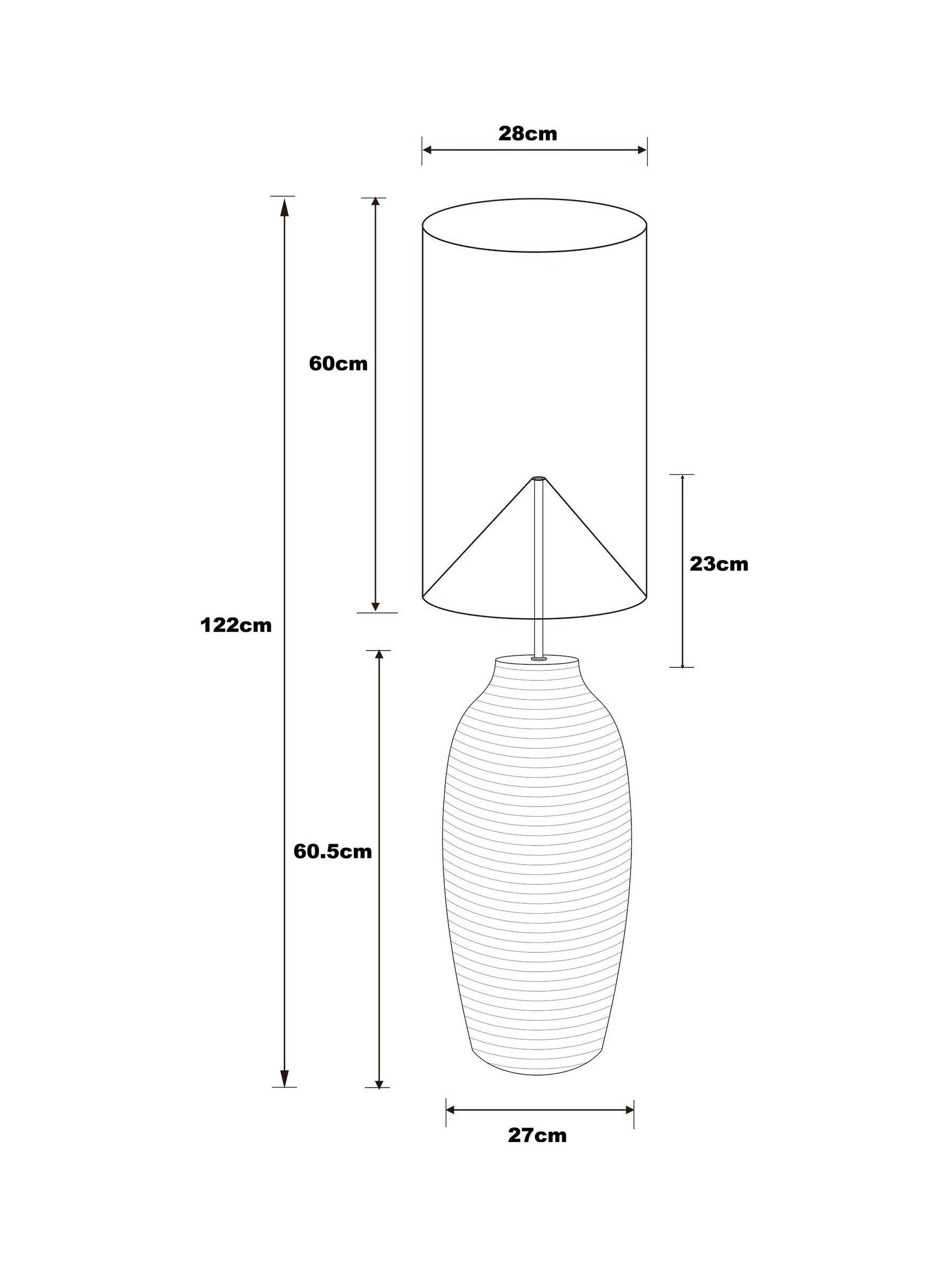Fairford floor lamp with concrete base and fabric shade - British product