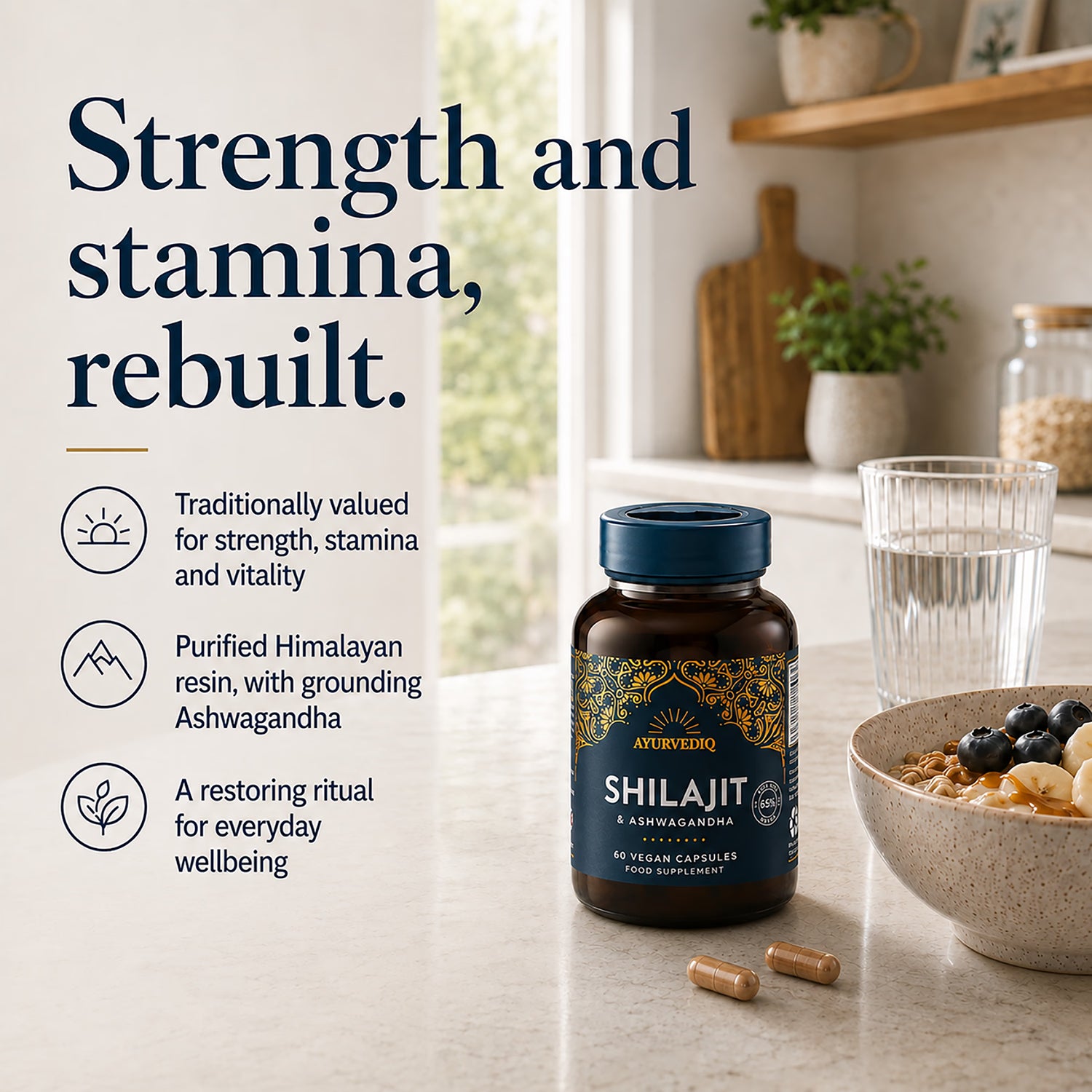 Ayurvediq Shilajit & Ashwagandha capsules 60 - British product