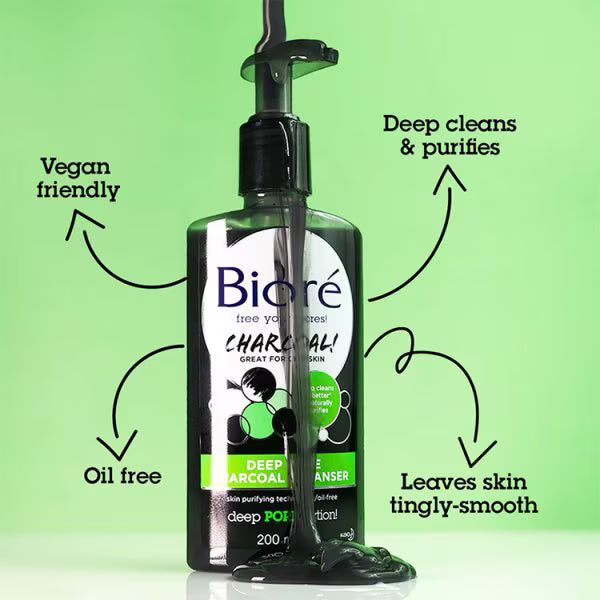 Biore Deep Pore Charcoal Cleanser 200ml - British product