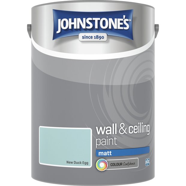 Johnstone's 5L matt paint New Duck Egg, imported from the UK