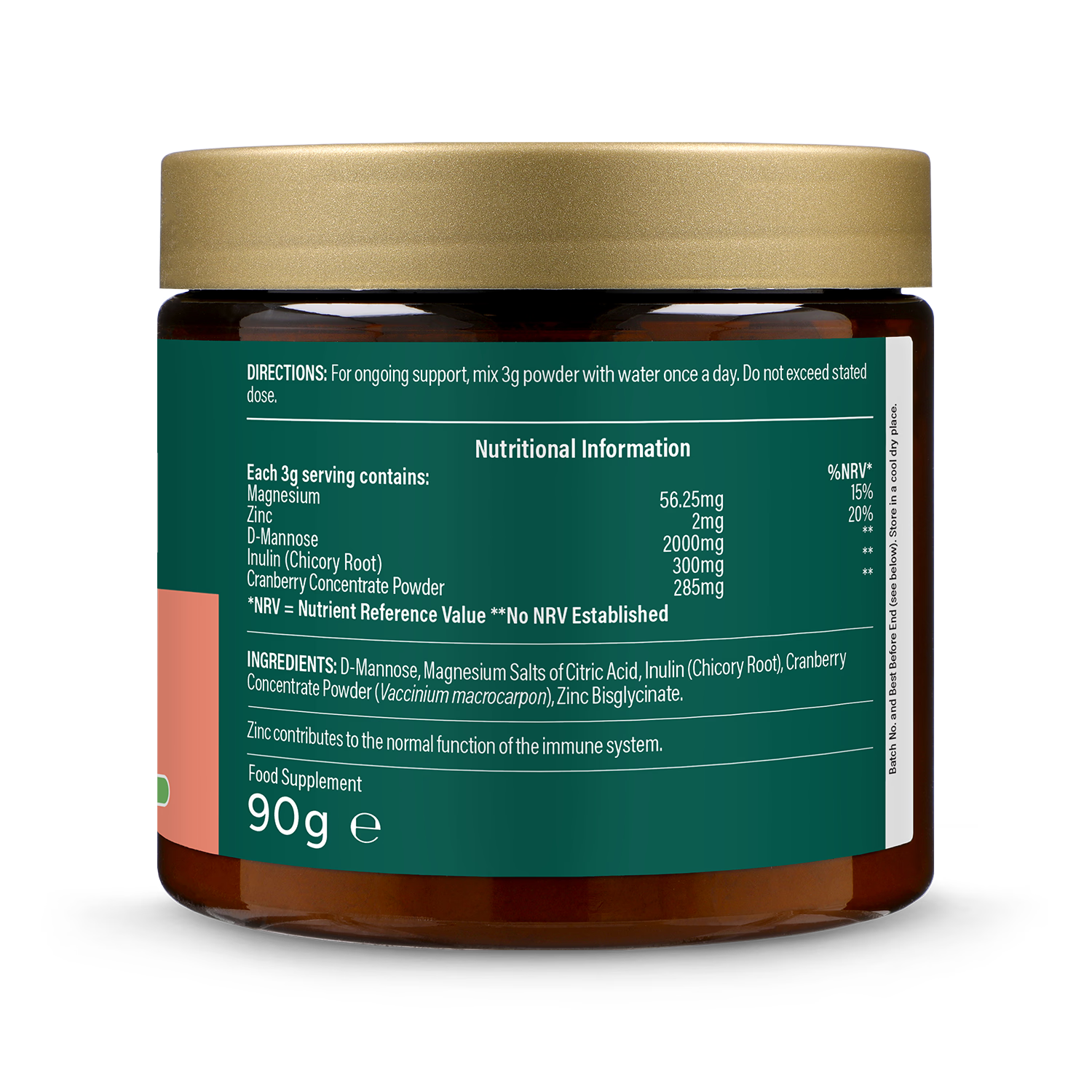 Holland & Barrett D Mannose Powder Immune Support 90g, UK version