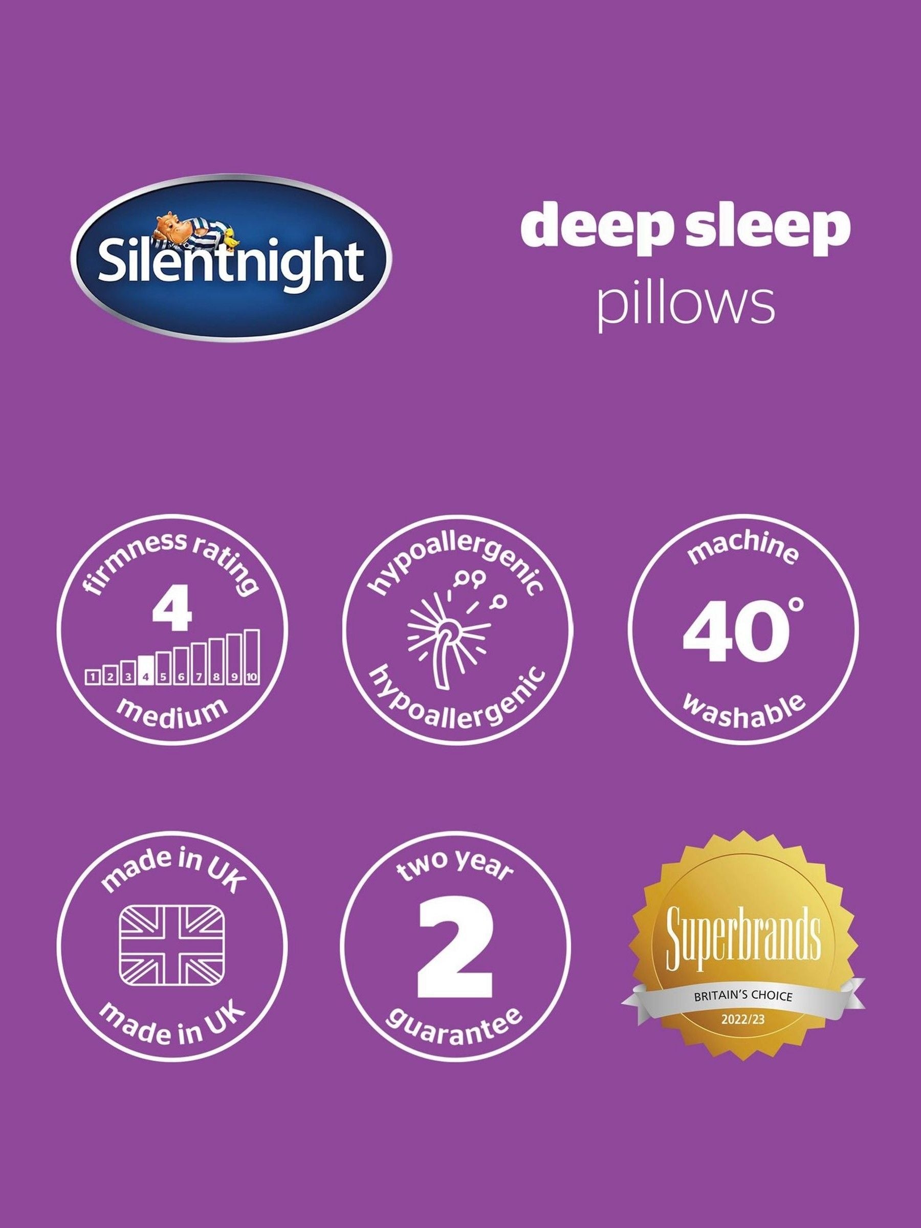 Almohadas Silentnight Medium Deep Sleep, paquete de 6 (marca británica)