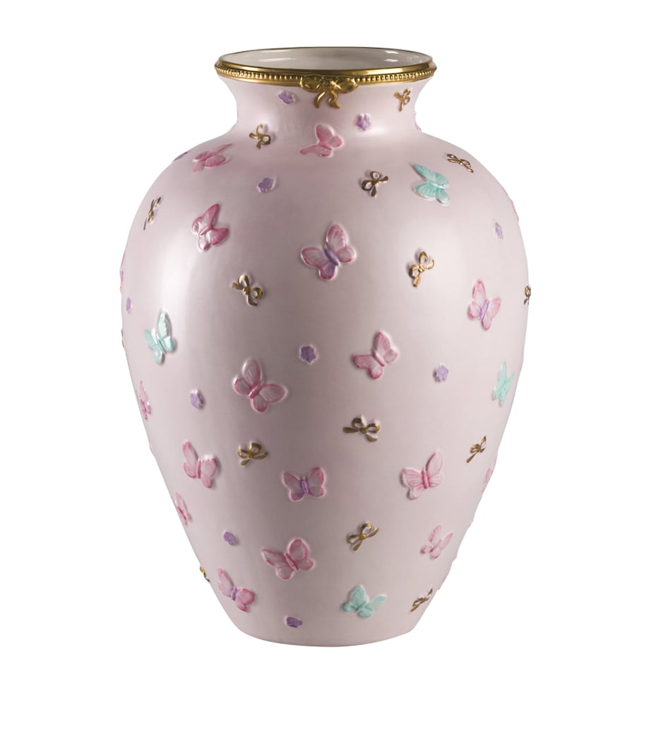 VILLARI porcelain butterfly vase 25cm, UK version