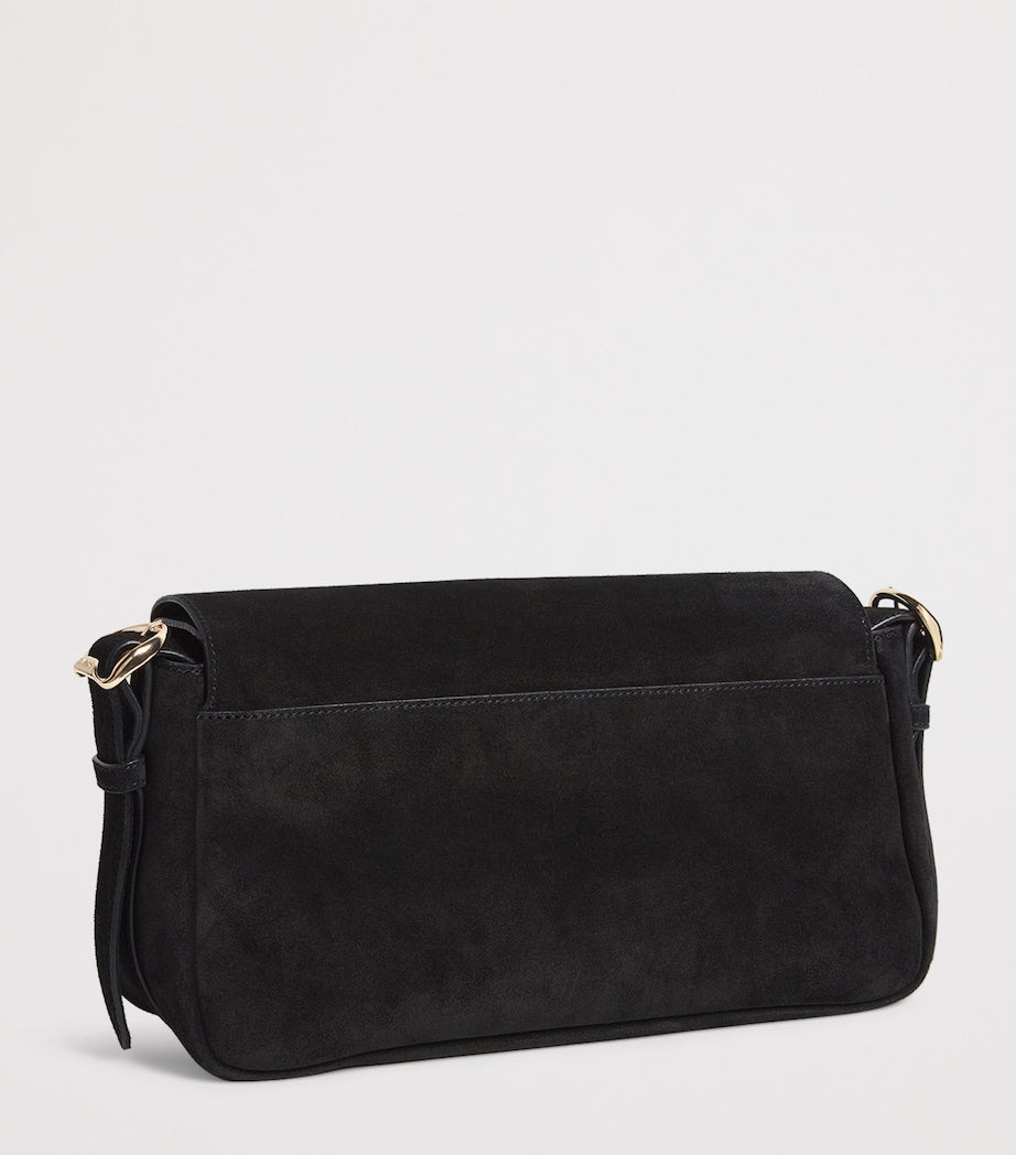 Sandro Paris suede Le Mambo shoulder bag H15xW31xD10.5cm (British brand)