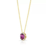 Costco oval garnet diamond pendant 14ct yellow gold (British brand)