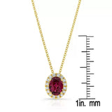 Costco oval garnet diamond pendant 14ct yellow gold (British brand)