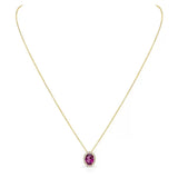 Costco oval garnet diamond pendant 14ct yellow gold (British brand)