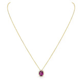 Costco oval garnet diamond pendant 14ct yellow gold (British brand)