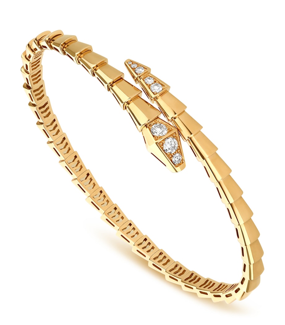 Bvlgari Serpenti Viper bracelet yellow gold pavé diamonds (British brand)