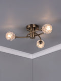 Dar Lighting Seattle brass flush ceiling light 42cm (British brand)