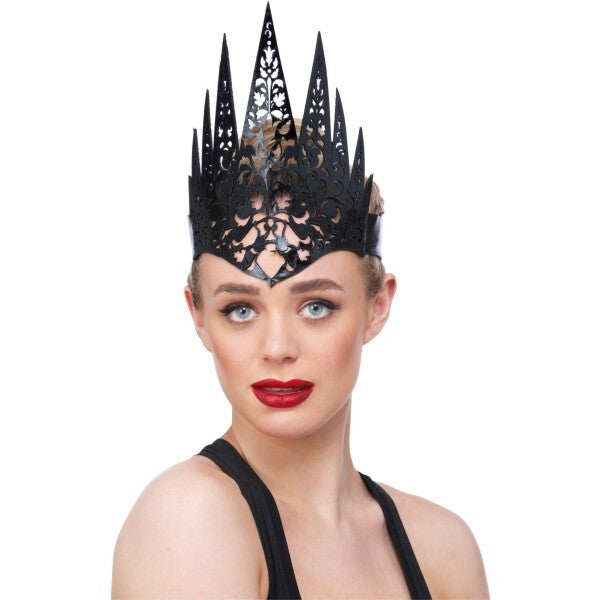 Smiffys black filigree queen crown headband (British brand)