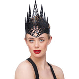 Smiffys black filigree queen crown headband (British brand)