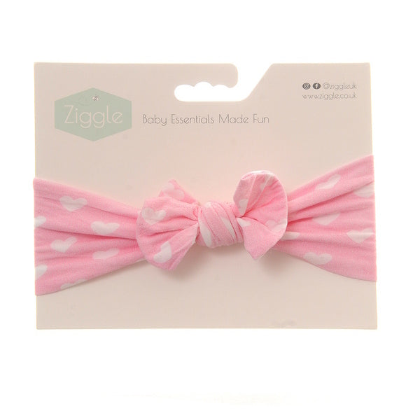 Ziggle Baby Print Top Bow Turban Headband