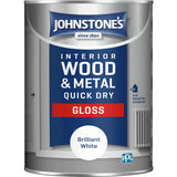 Johnstone's wood and metal gloss paint brilliant white 1.25L (British brand)