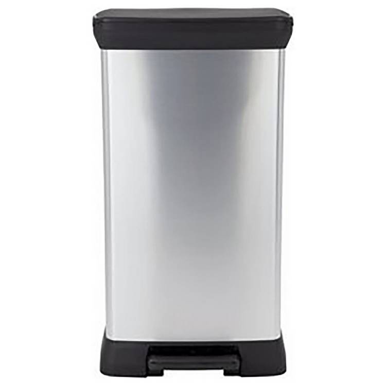 Curver silver pedal bin 50L, UK version