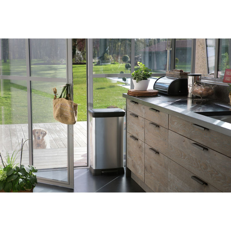 Curver silver pedal bin 50L, UK version