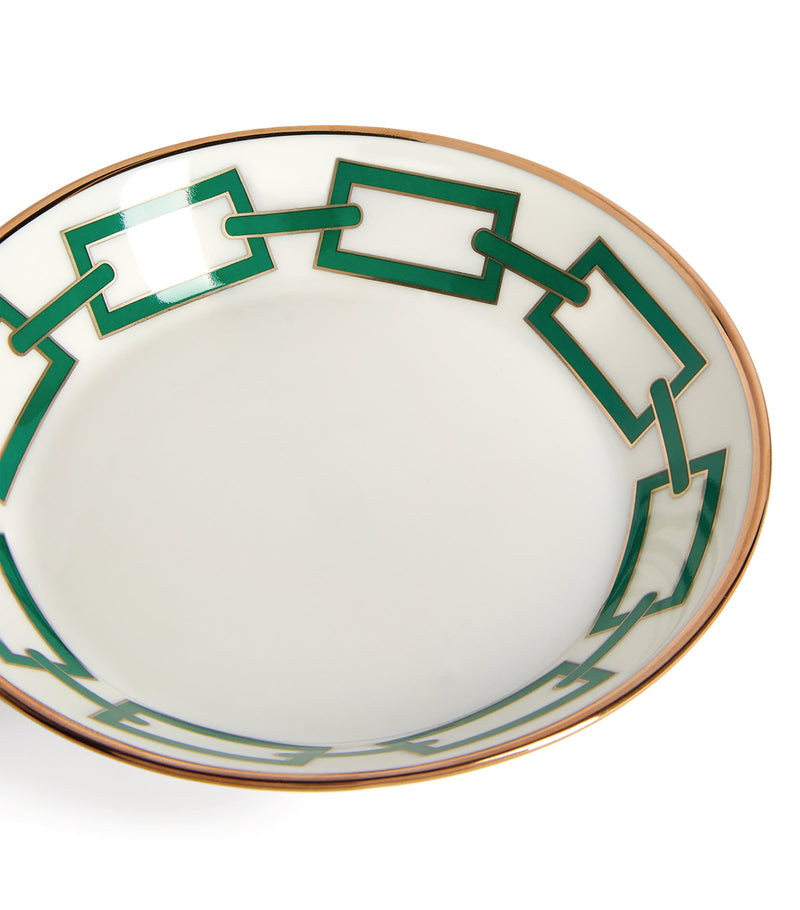 GINORI 1735 tea saucer Catene Smeraldo 13.5cm, UK version