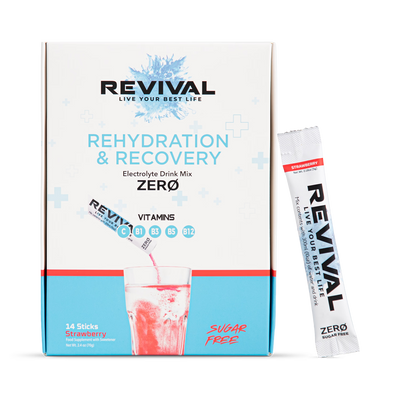 Holland & Barrett Revival Rehydration & Recovery ZERO Strawberry Electrolyte Drink Mix 14 Pack- Buy online at McGrocer