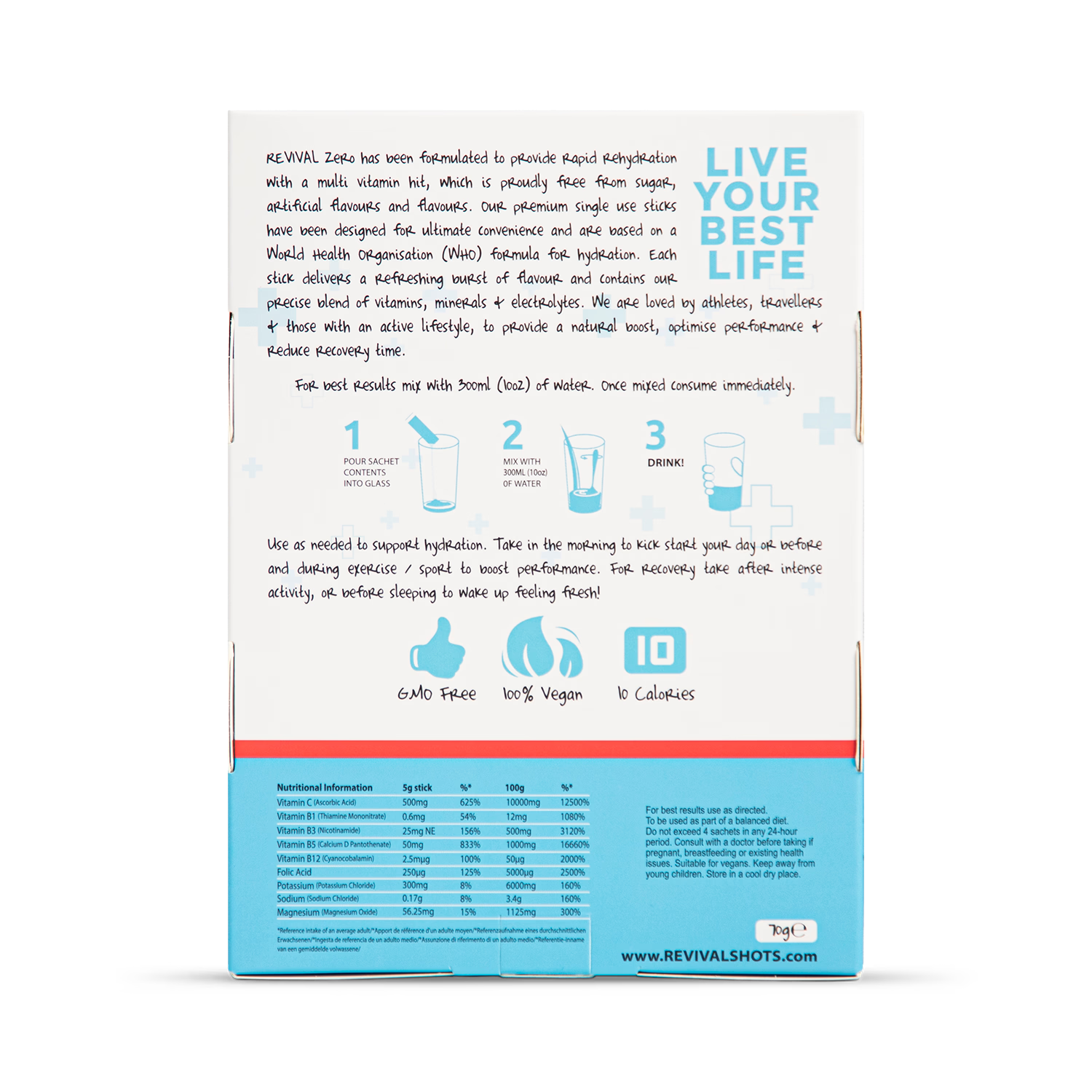 Revival electrolyte drink ZERO Strawberry 14 pack, UK version