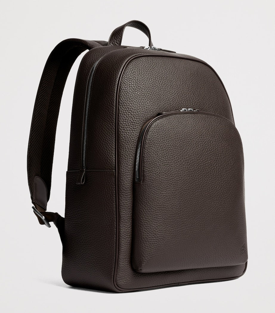 Carl Friedrik Ayrton leather backpack with laptop compartment - British brand