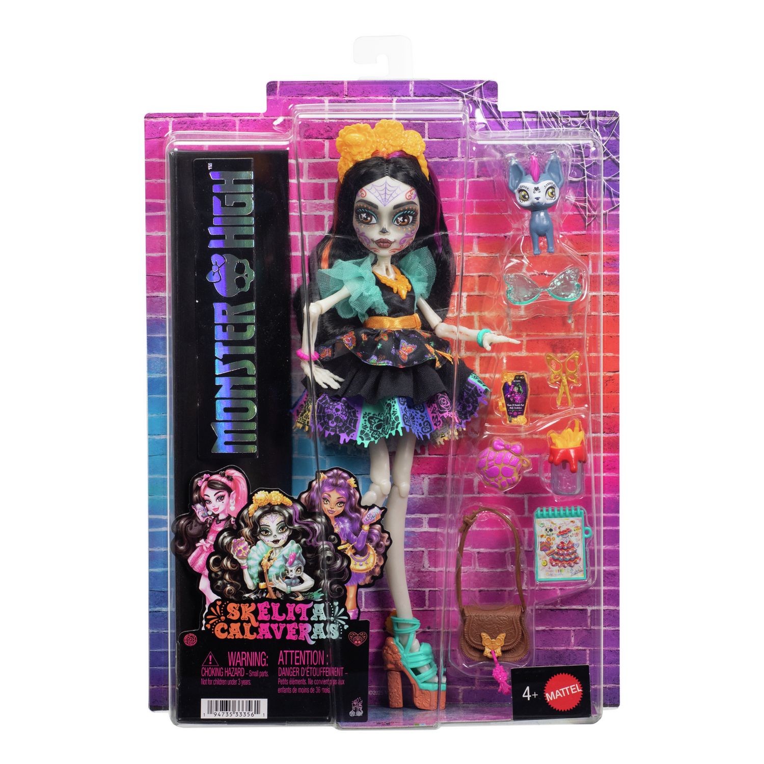Monster High Skelita Calaveras doll with pet and accessories, imported from the UK