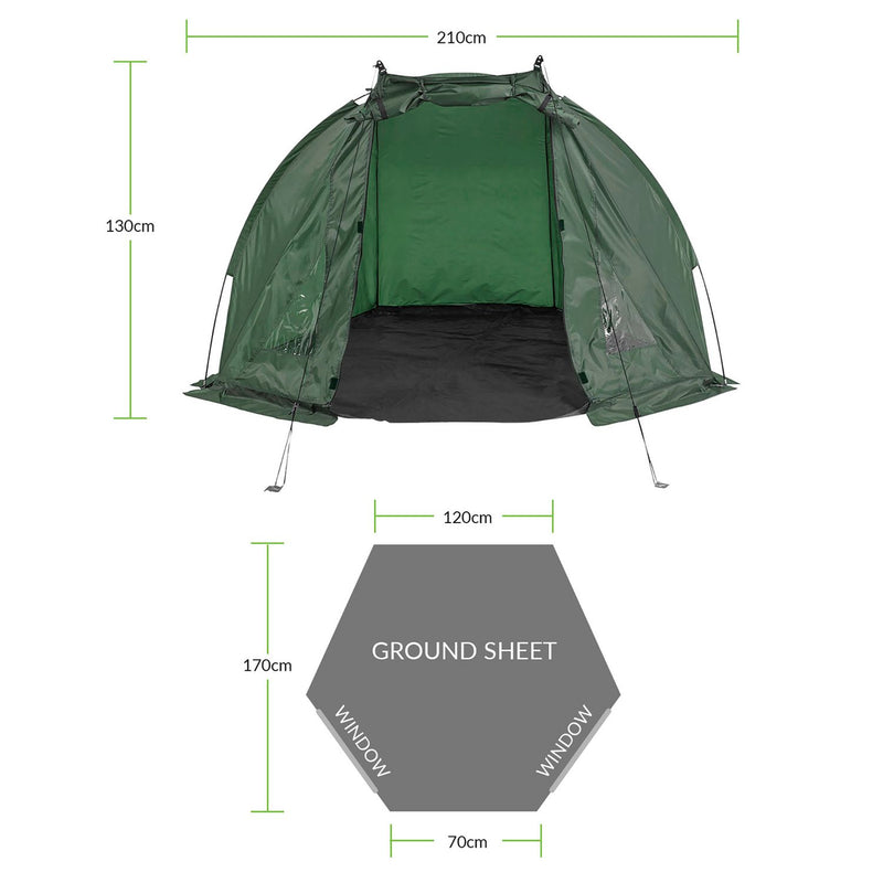 Kingcarp 12ft 2 rod carp fishing set with shelter - British product