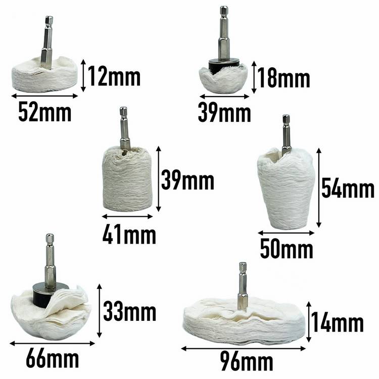 Rolson 6-piece polishing and buffing pads (British brand)