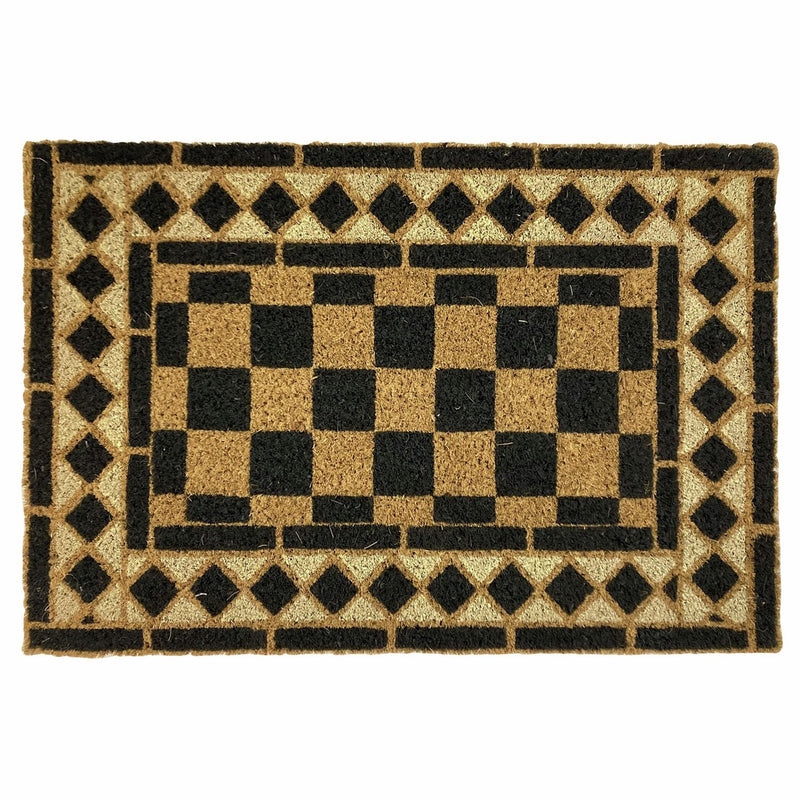 Mighty Mats chequerboard black doormat 40x60cm, imported from the UK