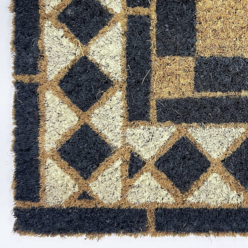 Mighty Mats chequerboard black doormat 40x60cm, imported from the UK