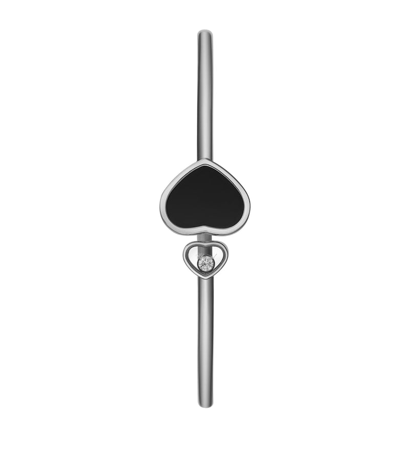 Chopard white gold Happy Hearts bangle onyx diamond (British brand)