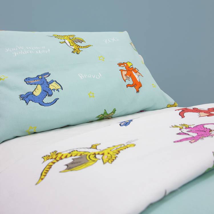 Zog kids bedding set white blue reversible duvet cover, British brand