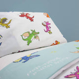 Zog kids bedding set white blue reversible duvet cover, British brand