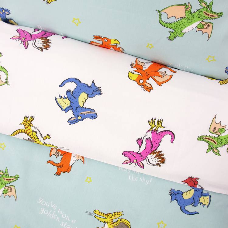 Zog kids bedding set white blue reversible duvet cover, British brand
