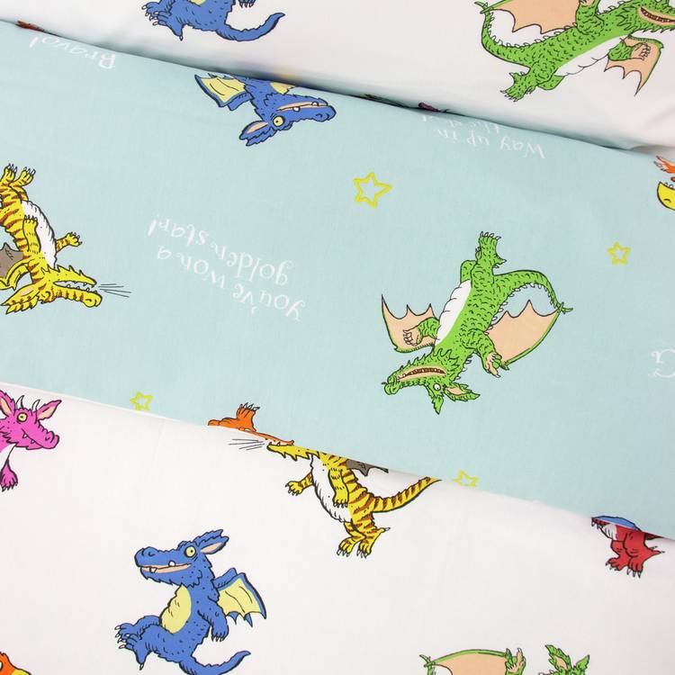 Zog kids bedding set white blue reversible duvet cover, British brand