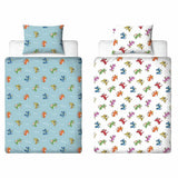 Zog kids bedding set white blue reversible duvet cover, British brand