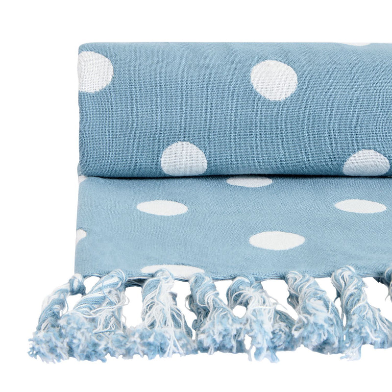 Argos Home Polka Dot Woven Throw - Blue - 150x125cm