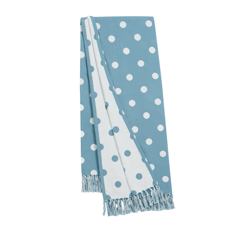 Argos Home Polka Dot Woven Throw - Blue - 150x125cm